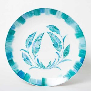 coleccion índigo plato llano hojas
