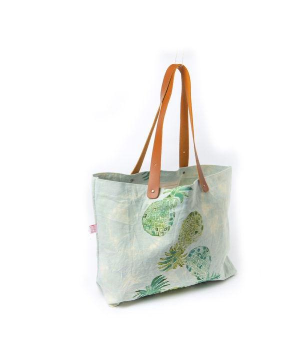 bolsa loneta en tonos verdes