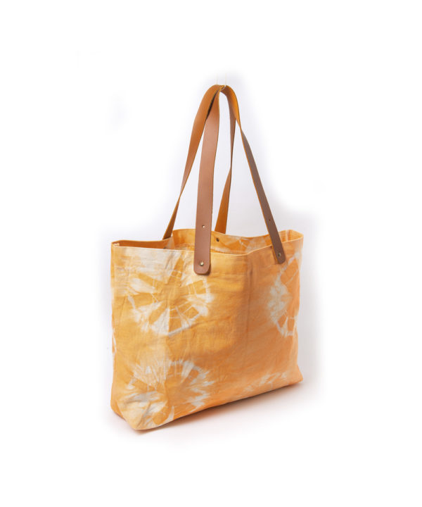 bolsa loneta en tonos naranjas