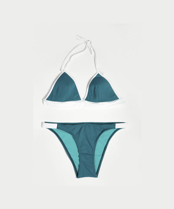 bikini teen verde y blanco